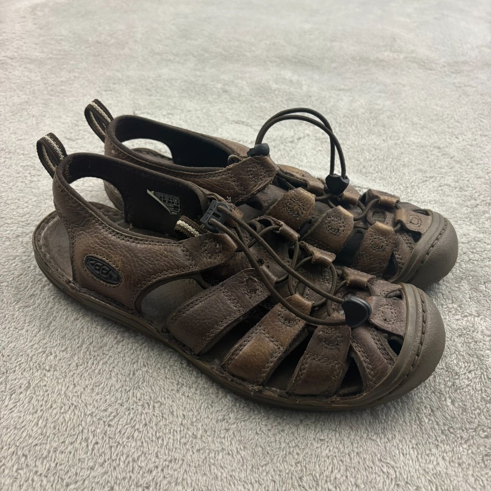 Keen Newport Leather Closed Toe Sandals Mens 9 Dark Brown‎ Hiking Fisherman Dad